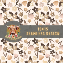 Load image into Gallery viewer, Beige Baby Floral Seamless + Stripes
